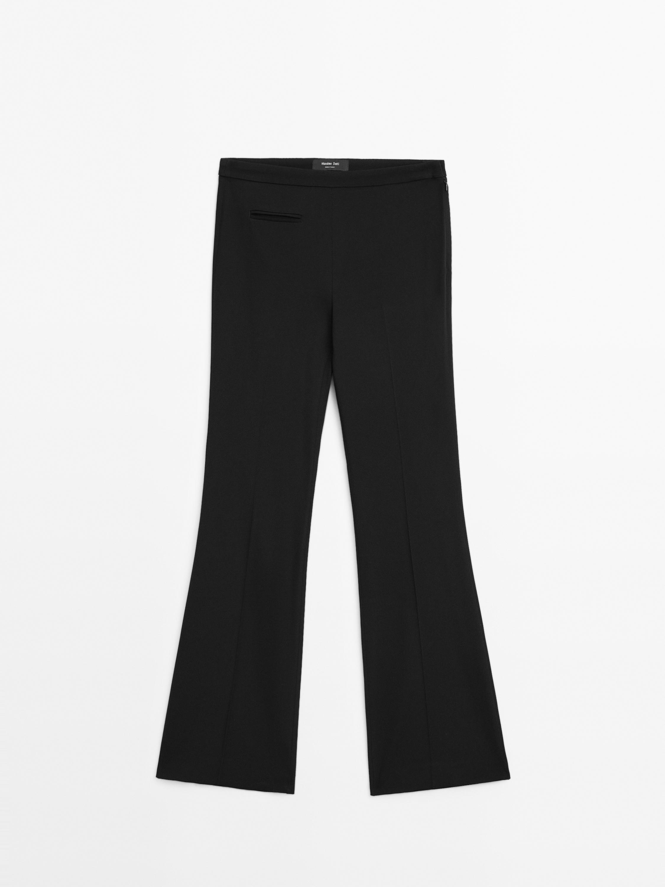 Flared trousers with pocket